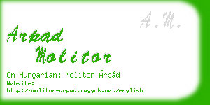 arpad molitor business card